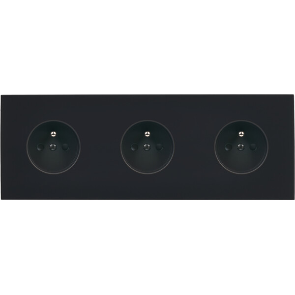 Façade désir noir mat triple horizontale pc pc pc - Modelec - 310818