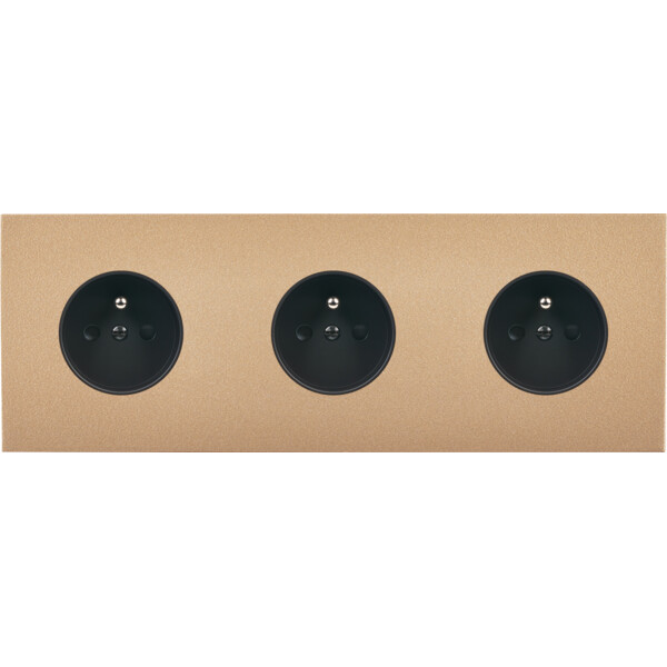 Façade désir doré mat triple horizontale pc pc pc - Modelec - 310824