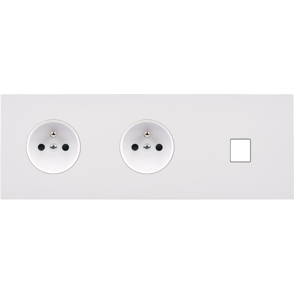 Façade désir blanc mat triple horizontale pc pc 1 media - Modelec - 313820