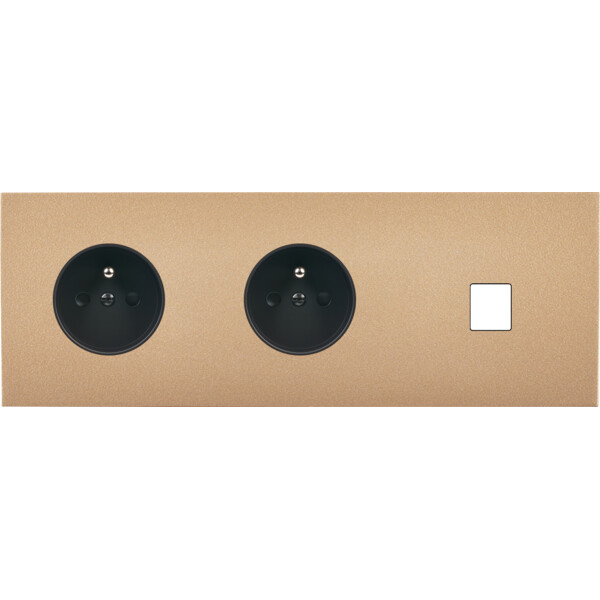 Façade désir doré mat triple horizontale pc pc 1 media - Modelec - 313824