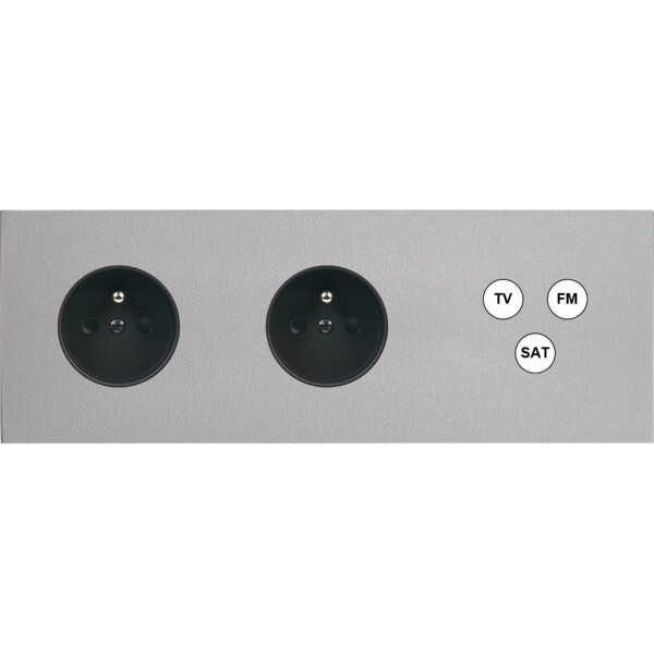 Façade désir alu mat triple horizontale pc pc tv-fm-sat - Modelec - 315822