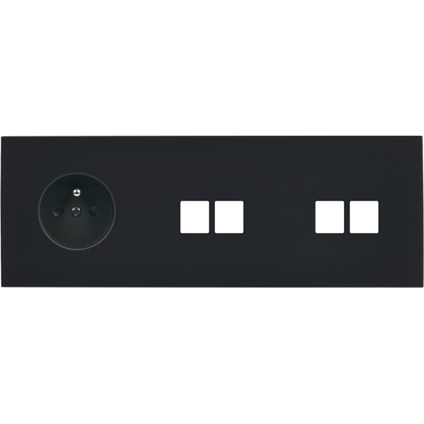Façade désir noir mat triple horizontale pc 2 medias 2 medias - Modelec - 317818