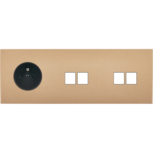 Façade désir doré mat triple horizontale pc 2 medias 2 medias - Modelec - 317824