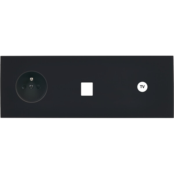Façade désir noir mat triple horizontale pc m1 c1 - Modelec - 319818