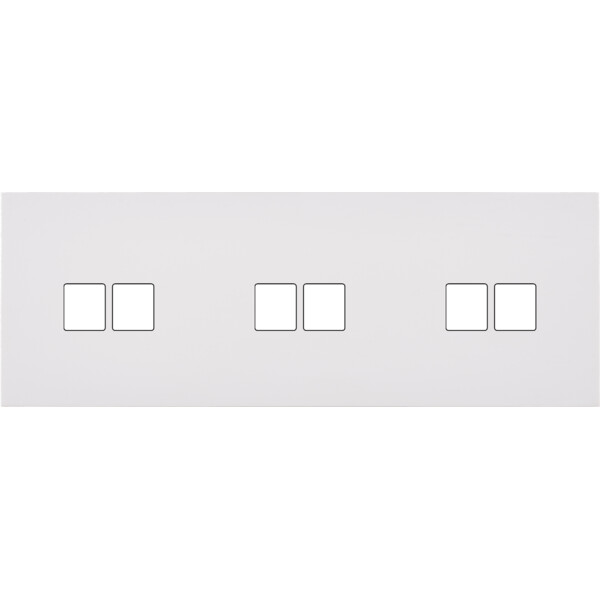 Façade désir blanc mat triple horizontale 2 medias 2 medias 2 medias - Modelec - 323820