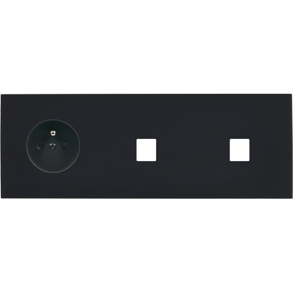 Façade désir noir mat triple horizontale pc m1 m1 - Modelec - 326818
