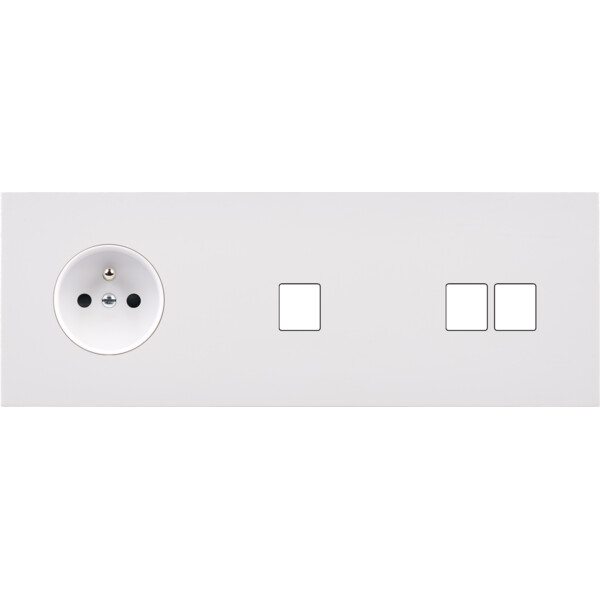 Façade désir blanc mat triple horizontale pc 1 media 2 medias - Modelec - 327820