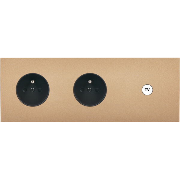 Façade désir doré mat triple horizontale pc pc c1 - Modelec - 329824