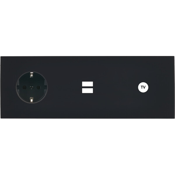 Façade désir noir mat triple horizontale pck u1 c1 - Modelec - 332818-K