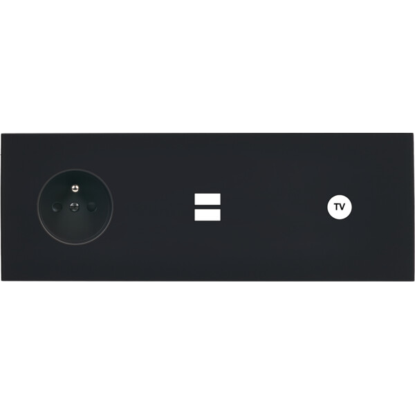 Façade désir noir mat triple horizontale pc u1 c1 - Modelec - 332818