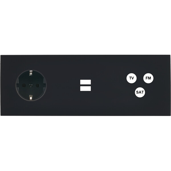 Façade désir noir mat triple horizontale pck u1 c3 - Modelec - 333818-K