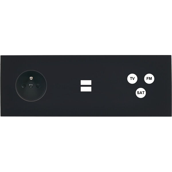 Façade désir noir mat triple horizontale pc u1 c3 - Modelec - 333818