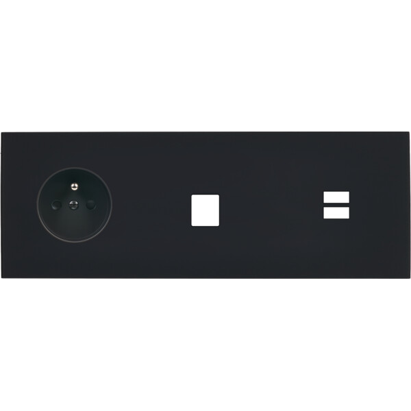 Façade désir noir mat triple horizontale pc m1 u1 - Modelec - 334818
