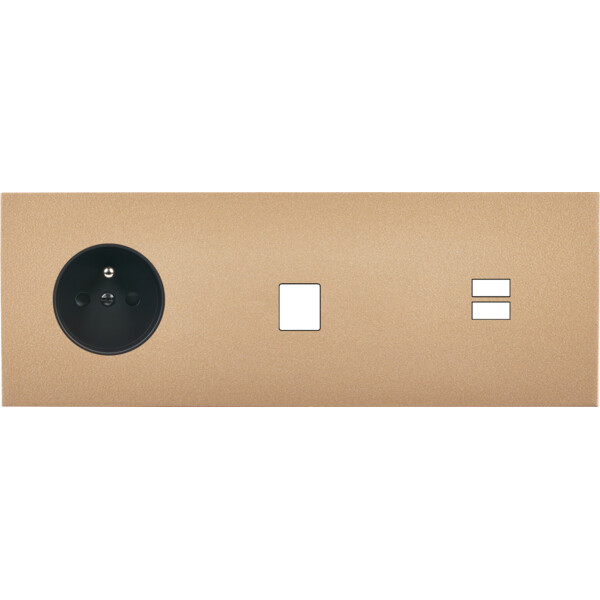 Façade désir doré mat triple horizontale pc m1 u1 - Modelec - 334824