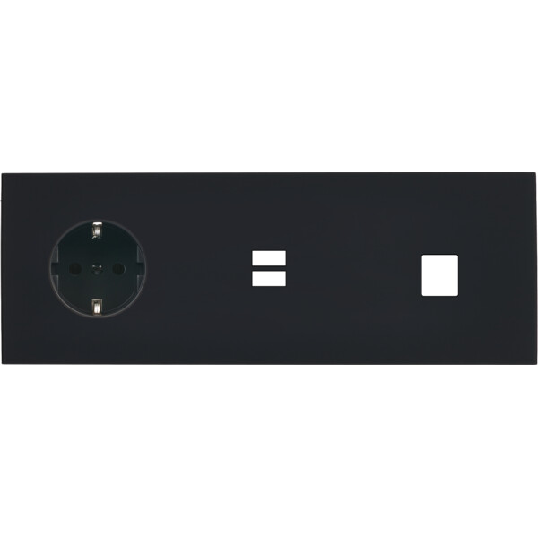 Façade désir noir mat triple horizontale pck u1 m1 - Modelec - 335818-K