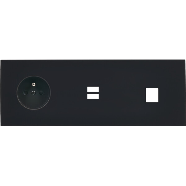 Façade désir noir mat triple horizontale pc u1 m1 - Modelec - 335818