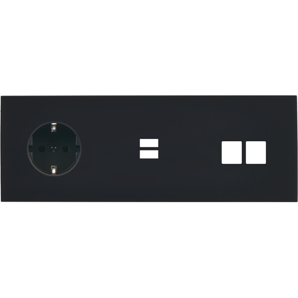 Façade désir noir mat triple horizontale pck u1 m2 - Modelec - 336818-K