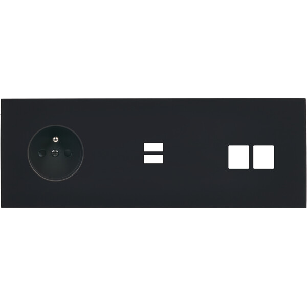 Façade désir noir mat triple horizontale pc u1 m2 - Modelec - 336818