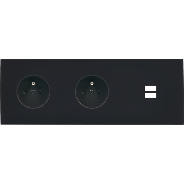 Façade désir noir mat triple horizontale pc pc u1 - Modelec - 337818