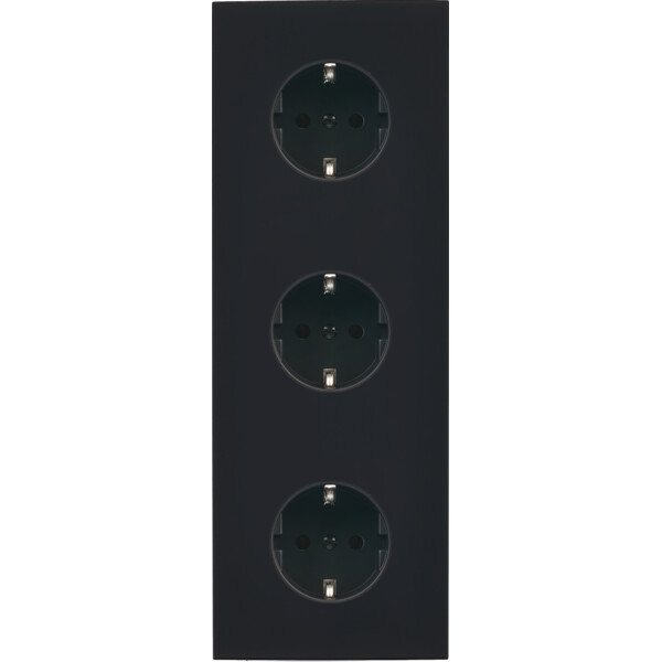 Façade désir noir mat triple verticale pck pck pck - Modelec - 360818-K
