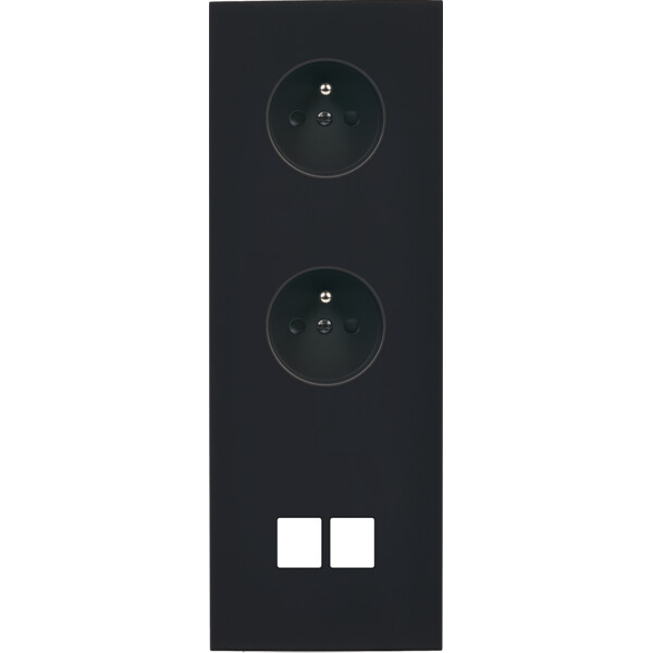 Façade désir noir mat triple verticale pc pc 2 medias - Modelec - 364818