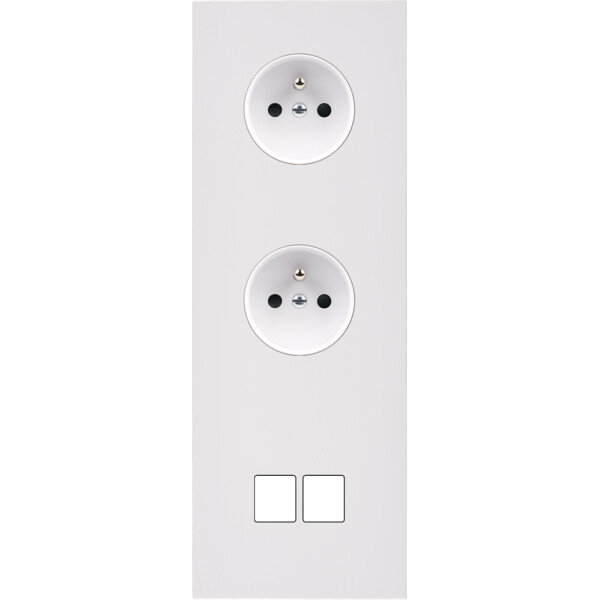 Façade désir blanc mat triple verticale pc pc 2 medias - Modelec - 364820