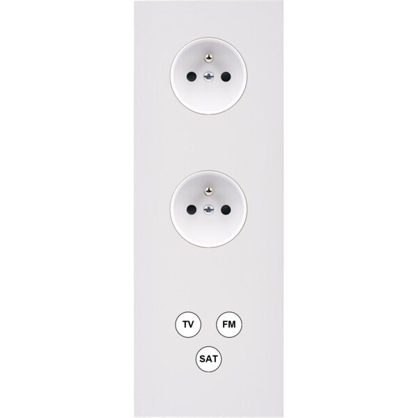 Façade désir blanc mat triple verticale pc pc tv-fm-sat - Modelec - 365820