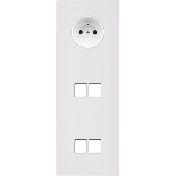 Façade désir blanc mat triple verticale pc 2 medias 2 medias - Modelec - 367820