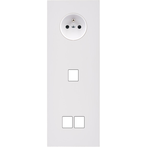Façade désir blanc mat triple verticale pc 1 media 2 medias - Modelec - 368820