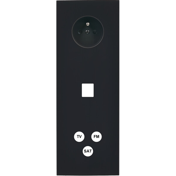 Façade désir noir mat triple verticale pc 1 media tv-fm-sat - Modelec - 374818