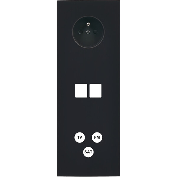 Façade désir noir mat triple verticale pc 2 medias tv-fm-sat - Modelec - 375818