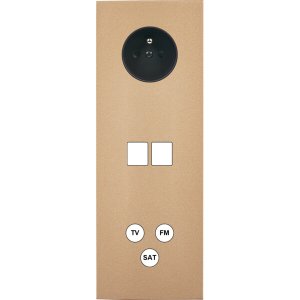 Façade désir doré mat triple verticale pc 2 medias tv-fm-sat - Modelec - 375824