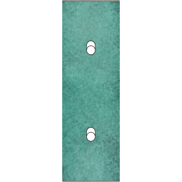 Façade fascination laiton jade étroite longue 2 basculeurs éloignés sans vis - Modelec - 104434M