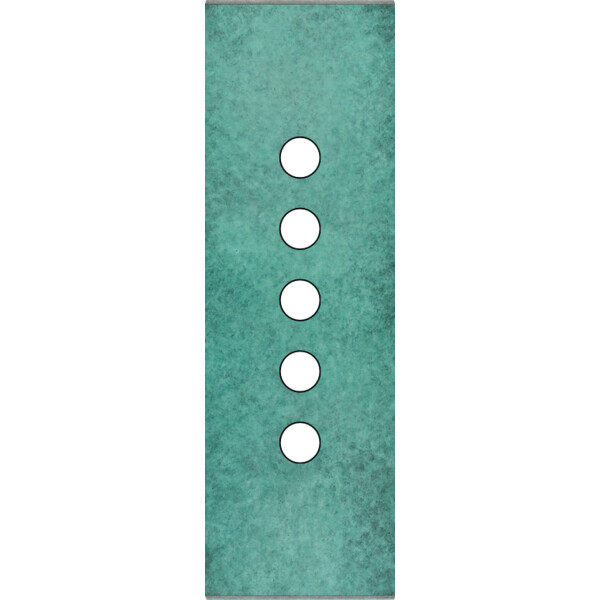 Façade fascination laiton jade étroite longue 5 push sans vis - Modelec - 125434M