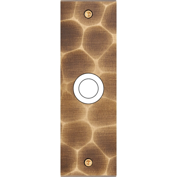 Façade fascination laiton onde etroite longue 1 gros bouton poussoir push à vis - Modelec - 128432