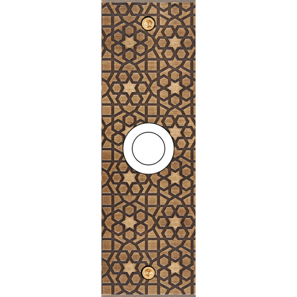 Façade fascination laiton atlas etroite longue 1 gros bouton poussoir push à vis - Modelec - 128433