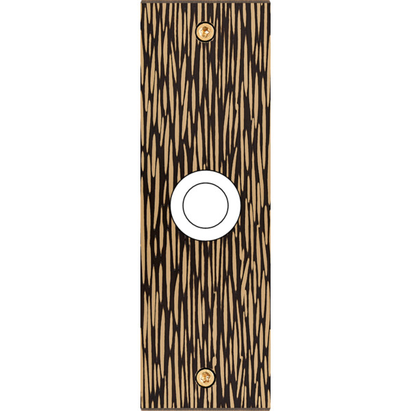 Façade fascination laiton fauve etroite longue 1 gros bouton poussoir push à vis - Modelec - 128435