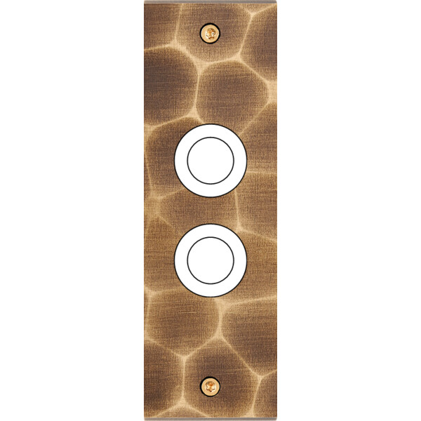 Façade fascination laiton onde etroite longue 2 gros bouton poussoir push à vis - Modelec - 129432