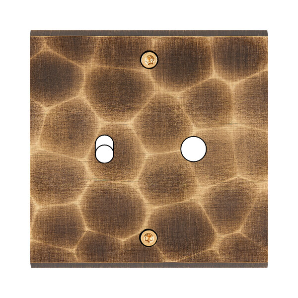 Façade fascination laiton onde simple 1 basculeur 1 bouton poussoir push à vis - Modelec - 136432