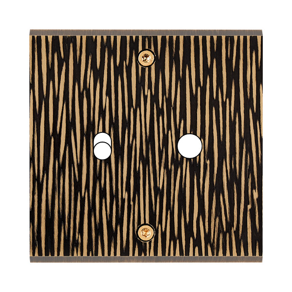 Façade fascination laiton fauve simple 1 basculeur 1 bouton poussoir push à vis - Modelec - 136435
