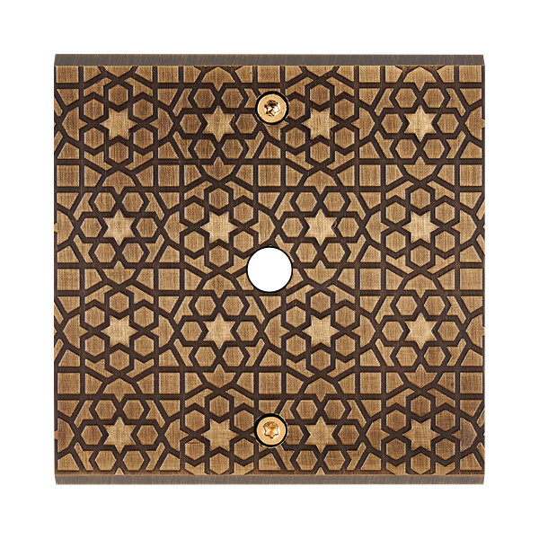 Façade fascination laiton atlas simple 1 bouton poussoir push à vis - Modelec - 141433