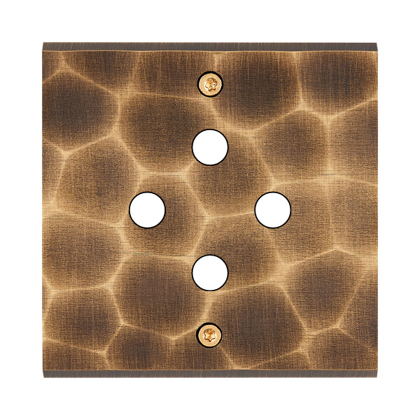 Façade fascination laiton onde simple 4 boutons poussoir push à vis - Modelec - 144432