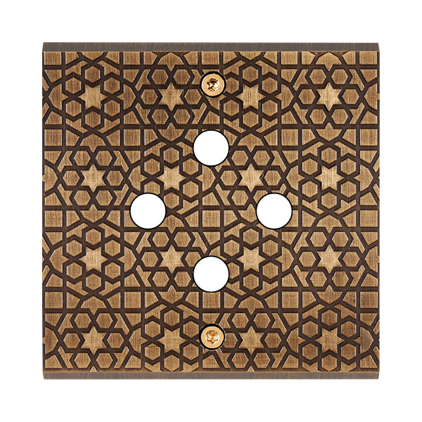 Façade fascination laiton atlas simple 4 boutons poussoir push à vis - Modelec - 144433