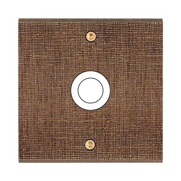 Façade fascination laiton coslan simple 1 gros bouton poussoir push à vis - Modelec - 145430