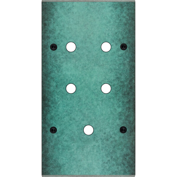 Façade fascination laiton jade double verticale 5 boutons poussoir push à vis - Modelec - 165434
