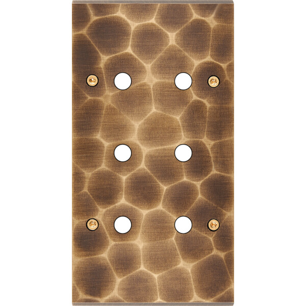 Façade fascination laiton onde double verticale 6 boutons poussoir push à vis - Modelec - 166432