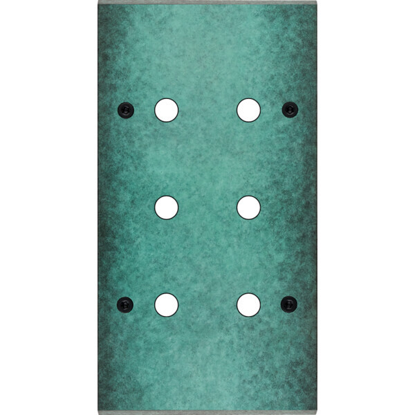 Façade fascination laiton jade double verticale 6 boutons poussoir push à vis - Modelec - 166434
