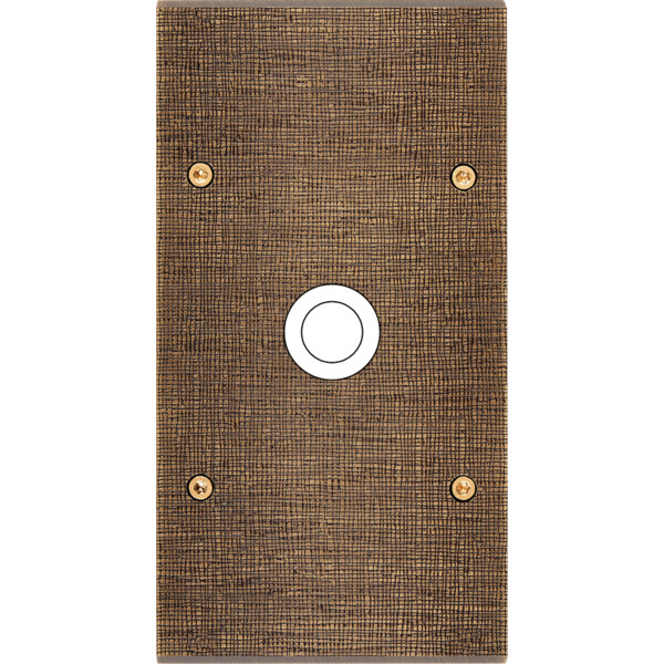 Façade fascination laiton coslan double verticale 1 gros bouton poussoir push à vis - Modelec - 167430