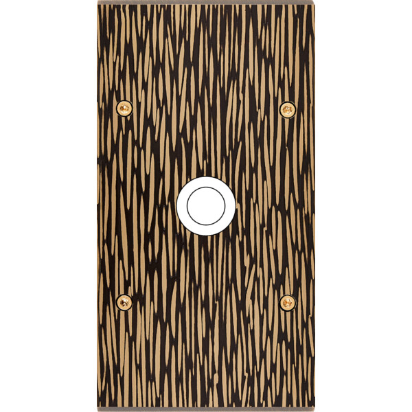 Façade fascination laiton fauve double verticale 1 gros bouton poussoir push à vis - Modelec - 167435