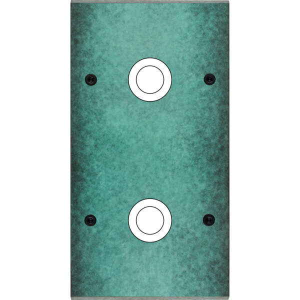 Façade fascination laiton jade double verticale 2 gros bouton poussoir push à vis - Modelec - 168434